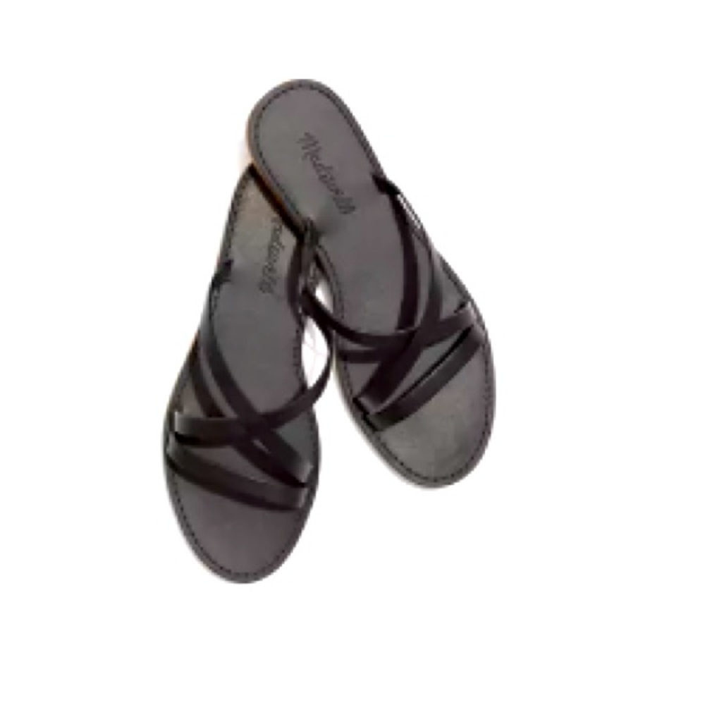 Black Skinny Strap Slip Sandals